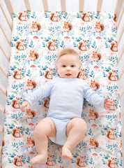 Jola's House four-pack woodland crib sheets for quick changes.