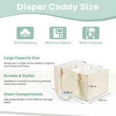 Jolensoy adjustable dividers help separate diapers, wipes, and lotions for quick access