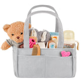 Jolensoy baby diaper caddy organizer in grey with foldable design for portability