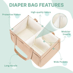Jolensoy diaper caddy in nursery scene keeps bottles, wipes, and toys organized