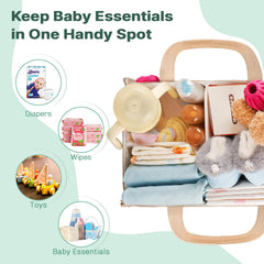 Jolensoy diaper caddy portable handle design enables easy transport between rooms and car