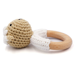 Joliecraft Beech wood teether ring: smooth, safe teething surface for soothing gums.