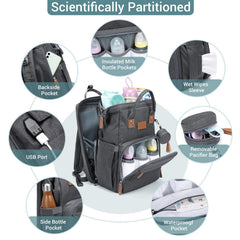 JOLLITO bag features travel straps for easy transport on strollers or luggage.