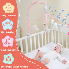 JOLLITO mobile with rotating arm for dynamic baby stimulation