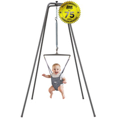 Jolly Jumper Elite grey super stand assembly shown for tall setup.