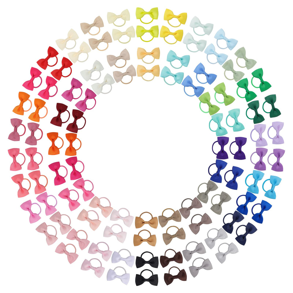 Jollybows 100pc 2-inch baby hair bows in playful colors for daily wear.