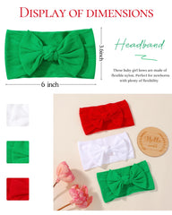 Jollybows green Christmas bow headband adds festive style with secure stretch