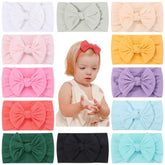 Jollybows baby nylon headband set with bows; soft and breathable for newborns