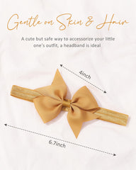 Jollybows elastic headband closeup, soft and comfortable for growing babies.