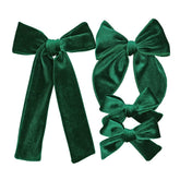 Jomila Christmas velvet long-tail bow clip for secure daily styling