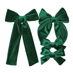 Jomila Christmas velvet long-tail bow clip for secure daily styling