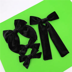 Jomila large knot velvet bow clip perfect for dressy occasions