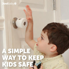 Jool Baby door knob covers installation-friendly snap-on design enables quick safety upgrades.