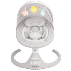 Jool Baby Nova Swing in action with side-to-side motion soothing a newborn.