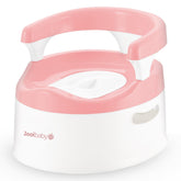 Jool Baby potty chair with pink splash guard for mess-free training.
