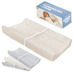 Jool Baby Serenity changing pad with wave pattern offers a soft, secure surface.