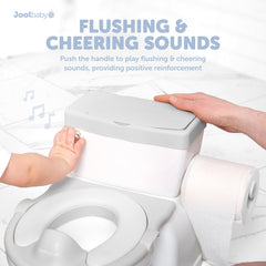 Jool Baby storage compartment and toilet paper rod in gray
