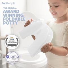 Jool Baby folds to fit most round and oval toilets.