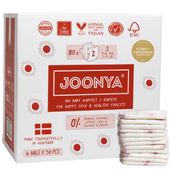 JOONYA Size 2 diaper with overnight absorbency for dry mornings