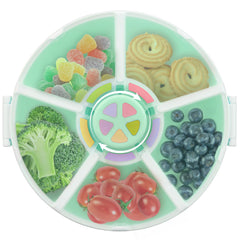JOOPETALK Kids Snack Container with five compartments keeps snacks organized for school lunches.