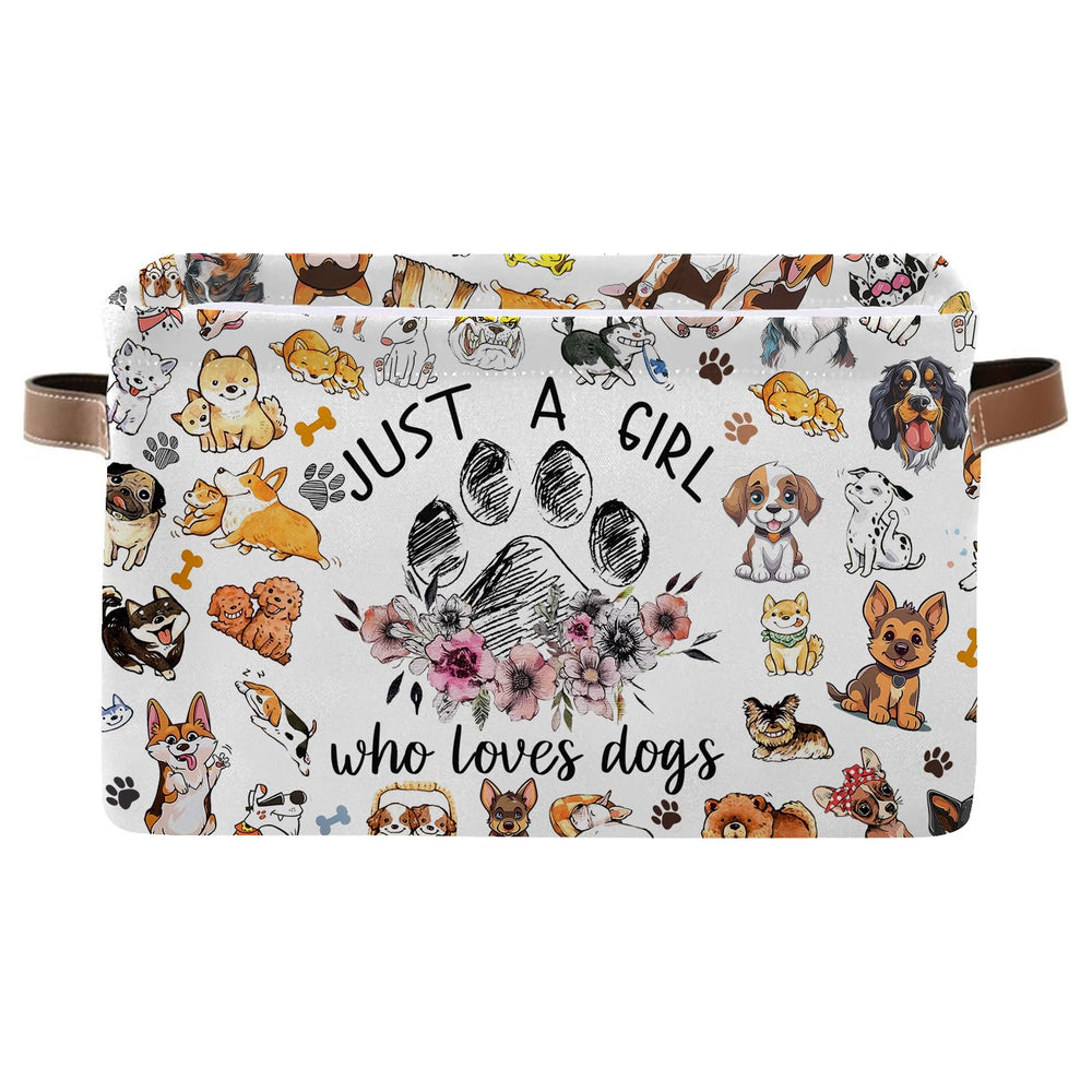 JOPJOLIW paw print storage basket with dog-themed design for toy organization