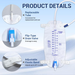 JORVONR leak-proof anti reflux leg bag prevents spills during wear