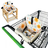 JoSeat shopping cart cover on a baby during grocery trip for clean comfort