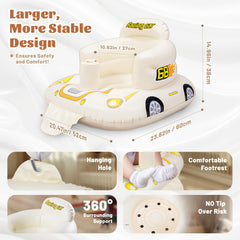 JOSEN inflatable seat showing enhanced stability and tall backrest