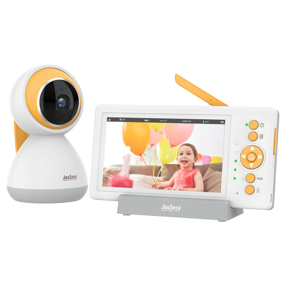 JouSecu baby monitor with 355-degree PTZ for complete baby room coverage.