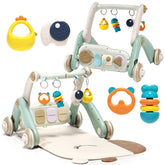 Jovow 2-in-1 Baby Gym Walker side view with adjustable frame for safe early play