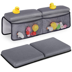 Joy Anan baby bath kneeler setup with memory foam for comfy bath time.