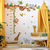 Joyartu giraffe and monkeys height chart sheet highlights growth milestones in a playful jungle scene.