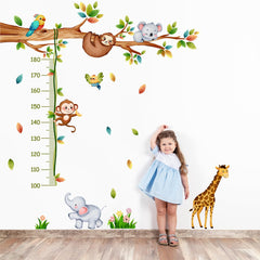 Joyartu height chart sheet 2 adds colorful jungle elements to a nursery wall.
