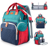 JOYCE diaper bag with changing table enables quick on-the-go diaper changes.