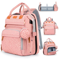 JOYCE diaper bag with changing table enables quick on-the-go diaper changes.