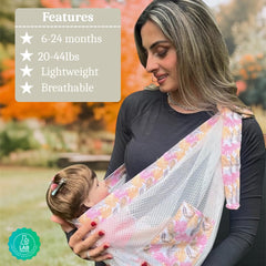 JOYFUL.BABY&CO soft breathable tropical-pink fabric keeps you and baby cool.