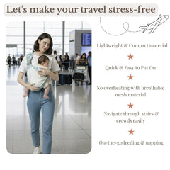 Joyful Baby Co sling safety buckle closeup for secure one-handed use