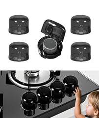 JOYLION kids stove knob cover close-up in transparent black improves child safety at home