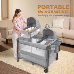 JOYMOR Twin Bassinet with two removable bassinets ideal for twins close by.