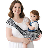 JOYNCLEON Zebra sling setup shows quick, secure wearing for hands-free moments.
