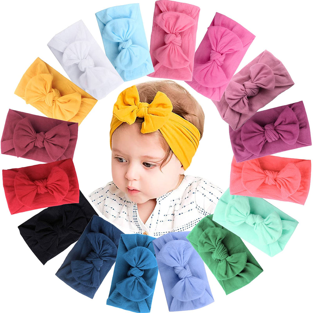 JOYOYO 16-color soft turban headbands for babies provide comfy daily wear.