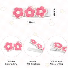 JOYOYO pink embroidery flower clip adds cheerful color to daily outfits
