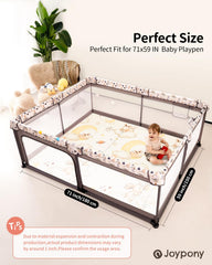Joypony cushioned surface offers soft protection on hard floors during play.