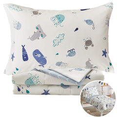 Joyreap ocean comforter with starfish motif promotes calm bedtime.