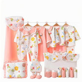 Joyshe 28-piece newborn bundle laid out for easy outfit coordination.