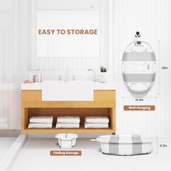 JoyYum collapsible baby bathtub safety belts keep your baby secure.