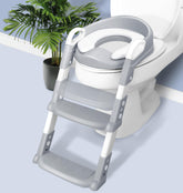 JPart potty seat with ladder shows adjustable height for growing toddlers.