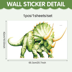 JQPYGB Triceratops wall decal with balloon accents for a festive play area