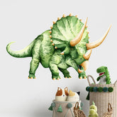 JQPYGB Triceratops wall decal featuring a friendly green dino for nurseries and playrooms