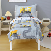 JQWUPUP grey construction cars comforter adds soft warmth for bedtime